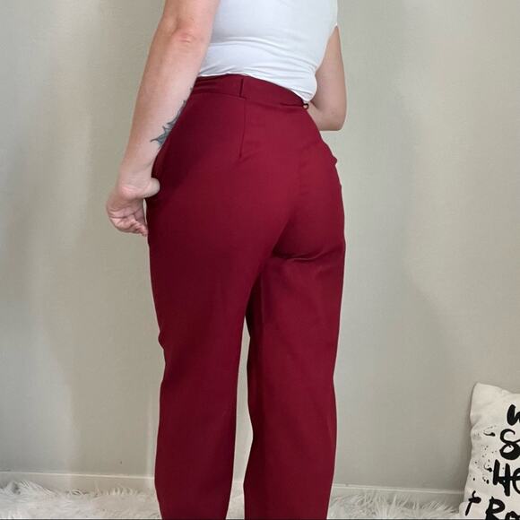 Vintage Counterparts Maroon High Waisted Straight Leg Pants Size 12 - Picture 1 of 11